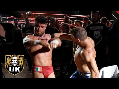 Travis Banks battles Jordan Devlin in a Falls Count Anywhere: NXT UK highlights, March 6, 2019