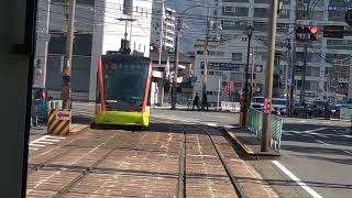 【後面展望】伊予鉄市内電車　3系統　道後温泉→松山市駅　2025年