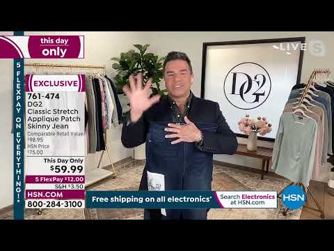 DG2 by Diane Gilman Classic Stretch Appliqu Patch Skinny...