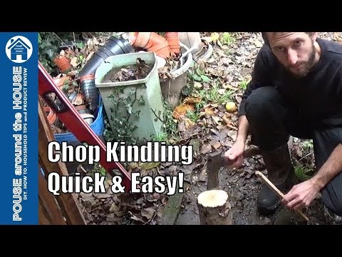 How to chop kindling with an axe/wood splitter. Chopping kindling made easy! Video