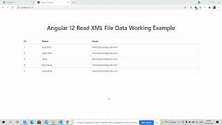 Angular 12 Read XML File Data Working Demo