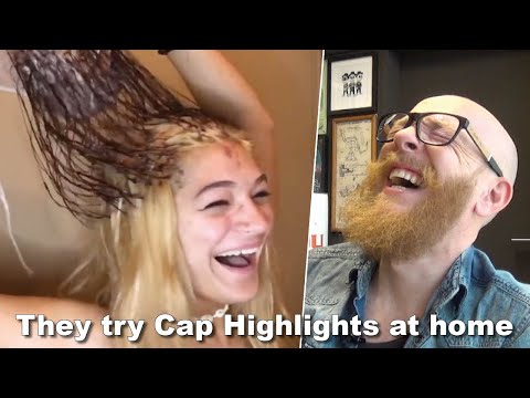 Cap Highlights at Home Gone Wrong?! Hairdresser Reacts to Hair Fails!