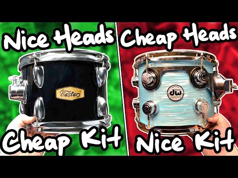 $4,000 Drum Set with Cheap Heads VS $400 Drum Set with Nice Heads