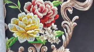 Hot sexy embroidery textile wallpaper/wall coating