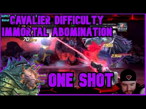 Cavalier difficulty's immortal abomination one shot/marvel contest of champions