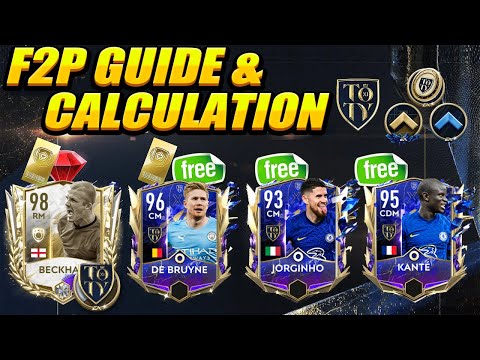 KDB TOTY F2P! TOTY F2P GUIDE AND CALCULATION FIFA 22 MOBILE! BEST TOTY COMBO KDB JORGHINO KANTE!
