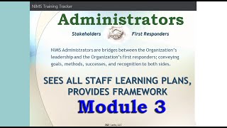 Module 3: NIMS Training Tracker Administrators