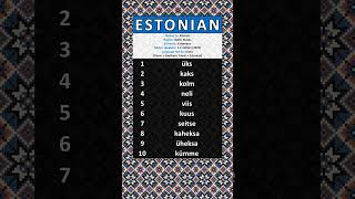 NUMBERS IN THE ESTONIAN LANGUAGE