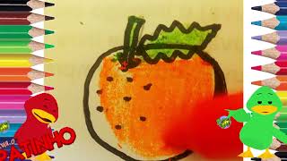 HOW TO DRAW AND PAINT A ORANGE  / COMO DESENHAR E PINTAR UMA LARANJA KAWAII 🍊