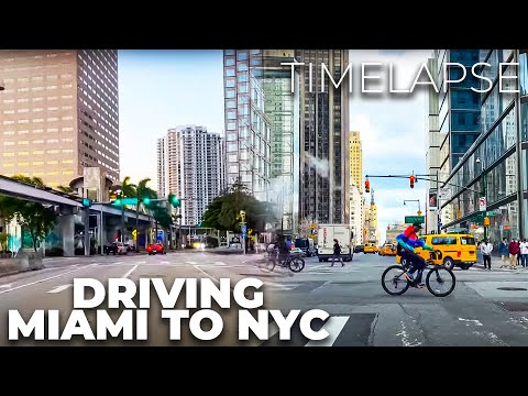 Driving from Miami to NYC in 2 Hours - Timelapse