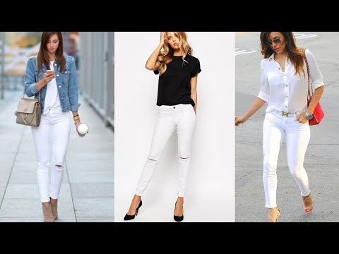 COMBINACIONES DE ROPA MUJER Como usar pantalón JEANS de color blanco / Fashion Love