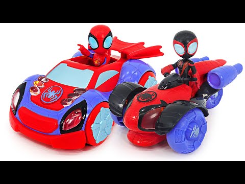 Marvel Spidey and His Amazing Friends Spider-Man Glow Tech Techno-Racer! | DuDuPopTOY