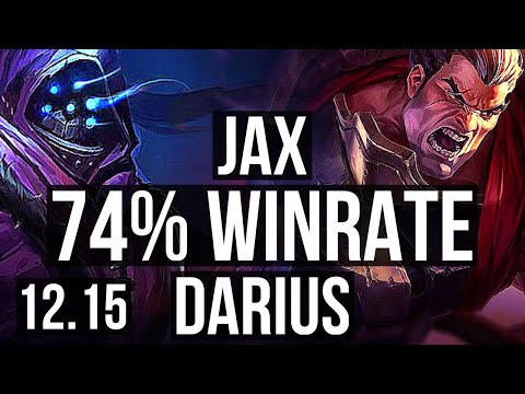 JAX vs DARIUS (TOP) | 74% winrate, 7/1/3, Godlike | EUW Challenger | 12.15