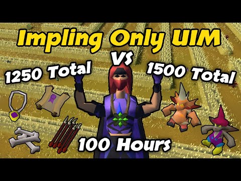 1250 Vs 1500 Total, Spawning Dragon/Lucky Implings (100 Hours) - Impling Only UIM (#39)