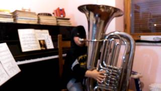 Batman 5 years old plays Beethoven with the tuba