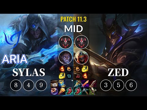 CGA Aria Sylas vs Zed Mid - KR Patch 11.3