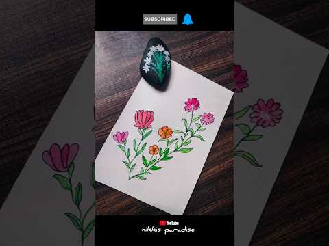 My floral drawing of the day 🌼✨ | nikkis paradise | art | acrylic painting shorts #drawwithme