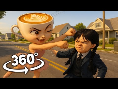 Ballerina Cappuccina VS Wednesday Addams | FIGHT - 360° VR