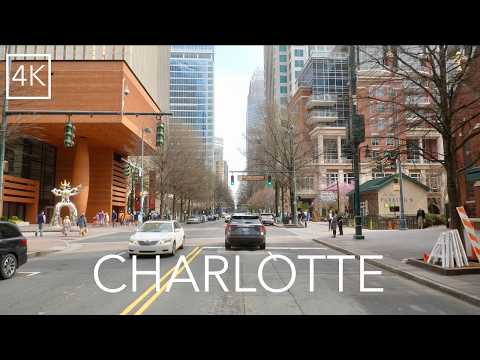 Charlotte North Carolina City Drive 4K -  The Hornet's Nest Driving Tour