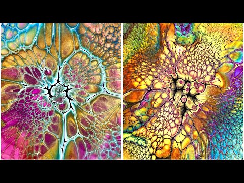 (66) Autumn Blooms/Sheleeart Bloom Technique/ColourArte /Fluid Art/㊗️Eコースに日本語字幕が付きました🎉フルイドアート
