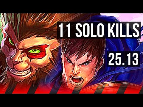 WUKONG vs GAREN (TOP) | 11 solo kills, Dominating | EUW Diamond | 25.13