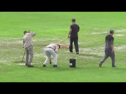 El estado de la cancha de Patronato tras el diluvio en Paraná