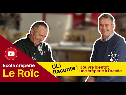 Crêperie à Dresde. Uli est venu apprendre à l'Ecole crêperie Le Roïc.