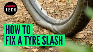 How To Easily Fix A Damaged MTB Tyre With A Tubeless Plug Or Repair Boot
