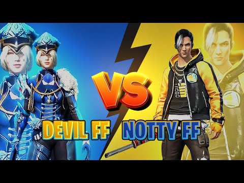 Devil FF VS @NOTTY FF | 1v1 Custom Challenge Match Must Watch!