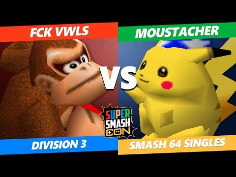 SSC 2019 SSB64 - Moustacher (Pikachu) Vs. Fck Vwls (Falcon, DK) Smash 64 Tournament Division 3