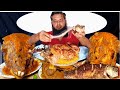 Asmr Eating Spicy Goat Head Curry Lamb Head Curry Rice And Samose Mukbang