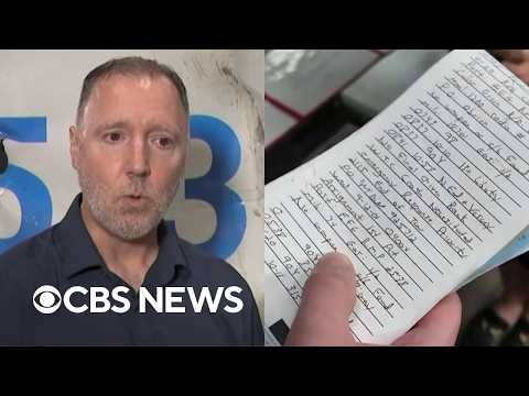 NYPD cop reads through his memo pad he had during 9/11 attacks, now a valued artifact