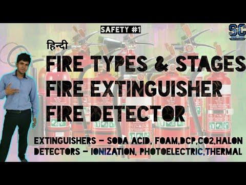 [Hindi] Fire extinguisher types, fire detector, Classes of fire, Stages of fire in hindi Video