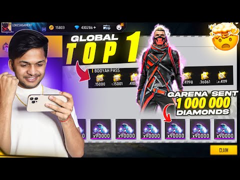 Garena Gifting Me 1M Diamonds First Time 🤯 [ Global Top 1 ] Free Fire