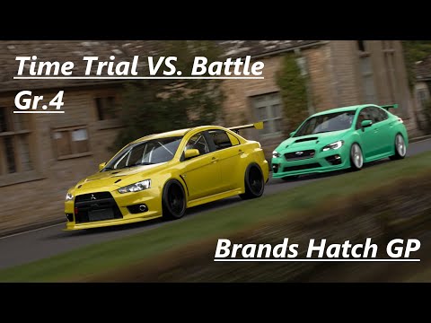 Gr. 4 Time Attack Battle - Lancer Evolution vs. Subaru WRX | Brands Hatch GP