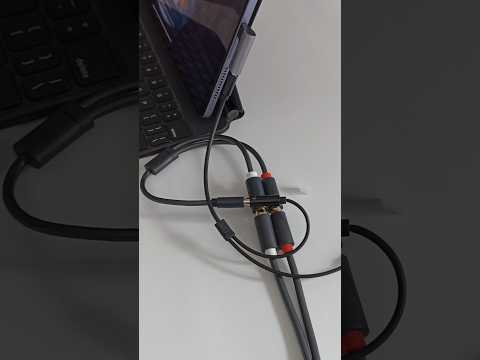 Connecting Apple iPad to RCA Stereo audio cable 6.5mm connector via USB type C DAC adapter #shorts