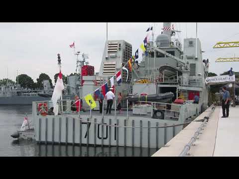 HMCS Glace Bay at Pier 8 in Hamilton, Ontario