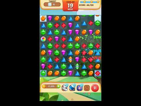 Jewel Match King Level 62 - Walkthrough ( No Booster )