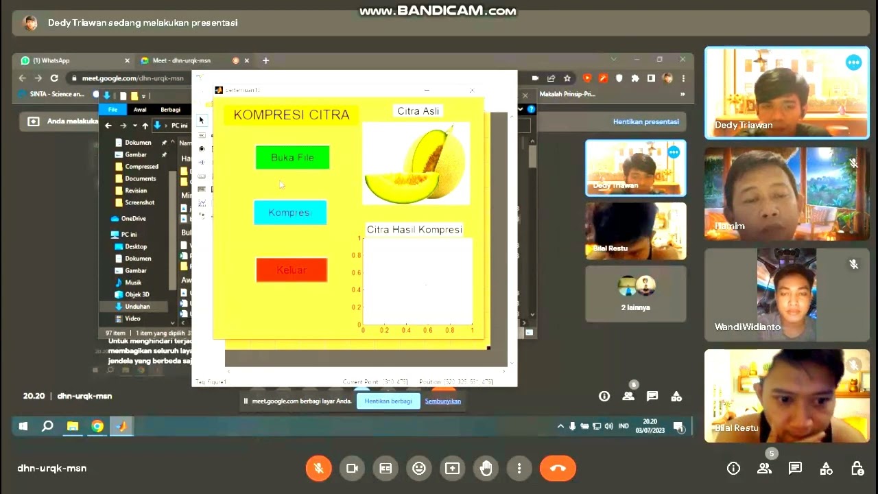 Demo Program Matlab untuk melakukan Proses Pemapatan atau Kompresi Citra.   #matlab #kompresi #citra