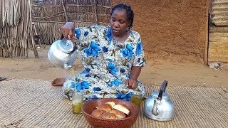 African Village Life//Cooking Authentic Traditional Tea for Breakfast