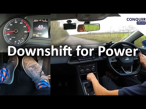 Downshifting a manual car for power and why lower gears have more torque