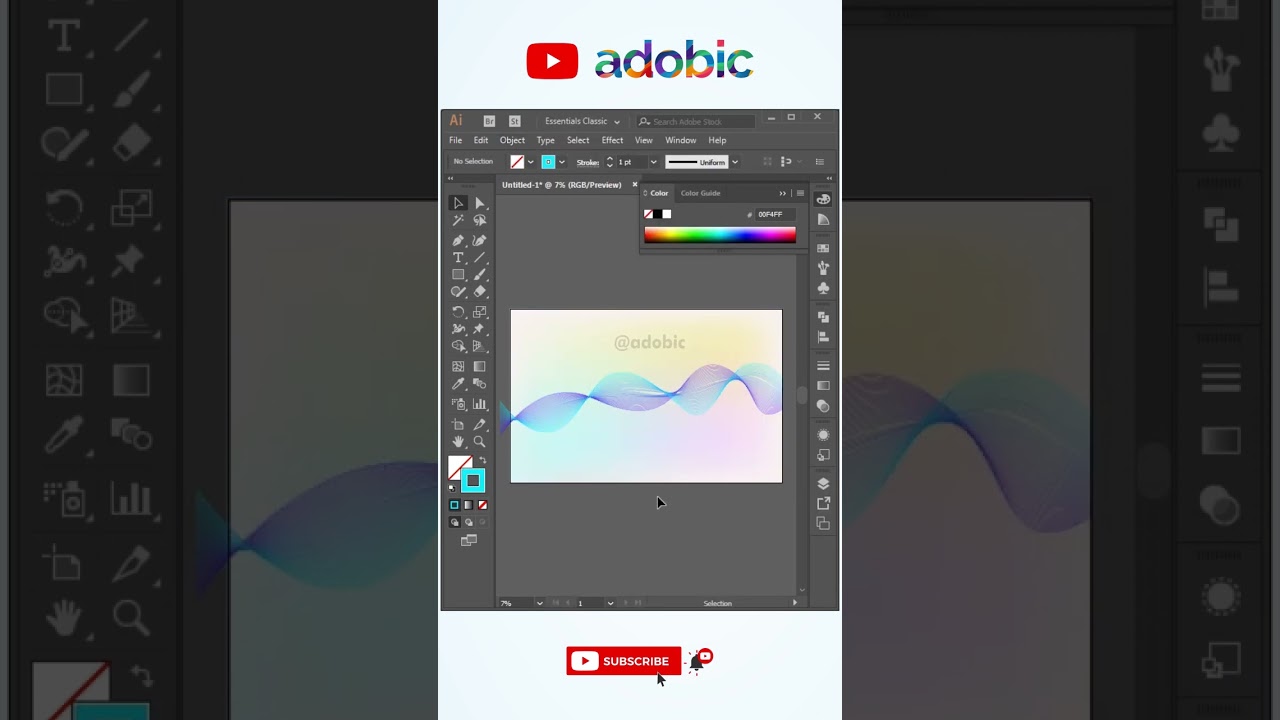 How to make Abstract Wave Background in illustrator | adobic