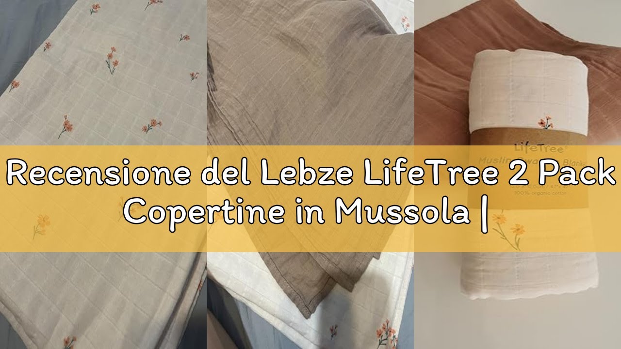Recensione del Lebze LifeTree 2 Pack Copertine in Mussola | 100% Cotone Biologico 120 x 120 cm | Mor