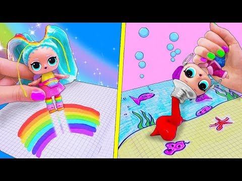 12 HACKS for drawing and crafts with LOL Surprise Dolls! Cartoon LOL Surprise HACKS