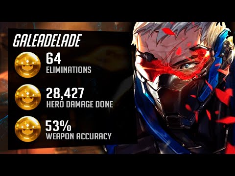 Gale Soldier 76 - 64 elims! Bronze To GM Soldier 76 only! [ Overwatch Season 33 Top 500 ]