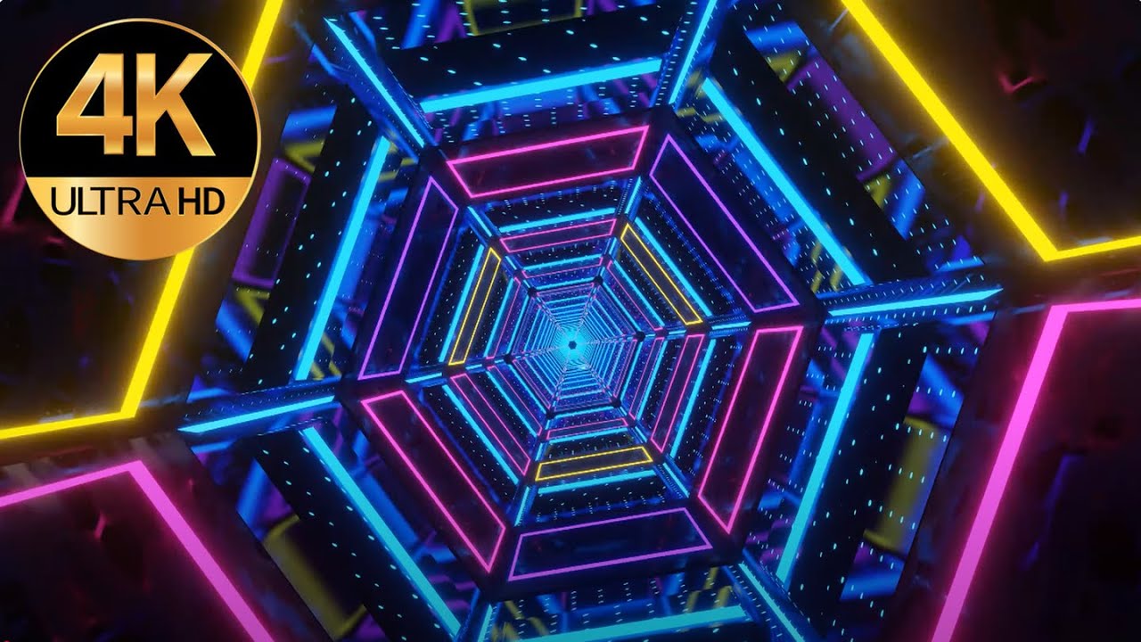8 Hour 4k OLED Hexagon Metallic Blue Pink Mind Relaxing Meditation Abstract TV Video Background