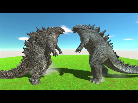 GODZILLA 2014 VS GODZILLA 2021 DEATH FALL - Animal Revolt Battle Simulator