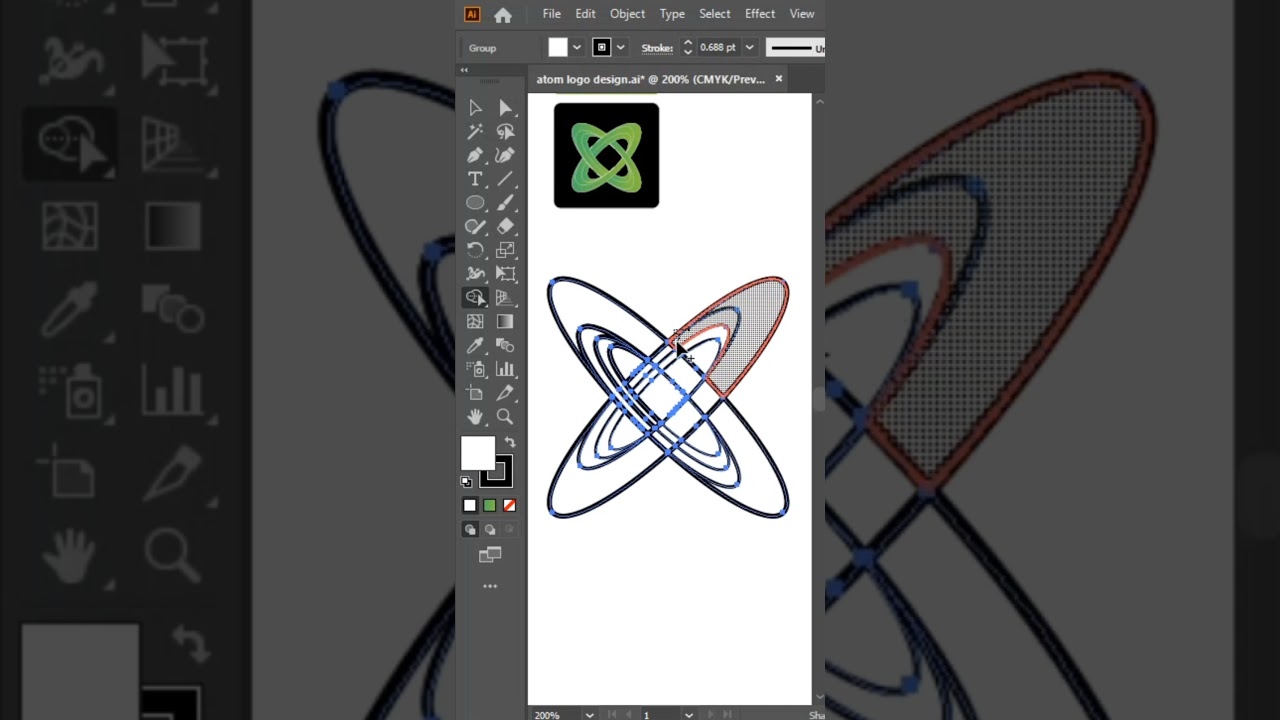 How to create Atom in Adobe illustrator #youtubeshorts #logo #design #illustrator