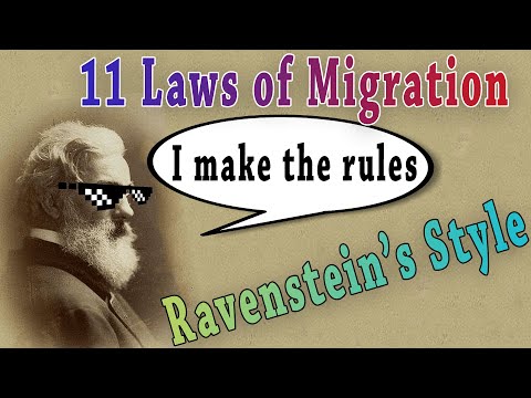 Part of a video titled Ravenstein's 11 Laws on Migration (AP Human Geography) - YouTube