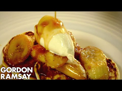 American Style Scotch Pancakes with Caramelised Bananas | Gordon Ramsay